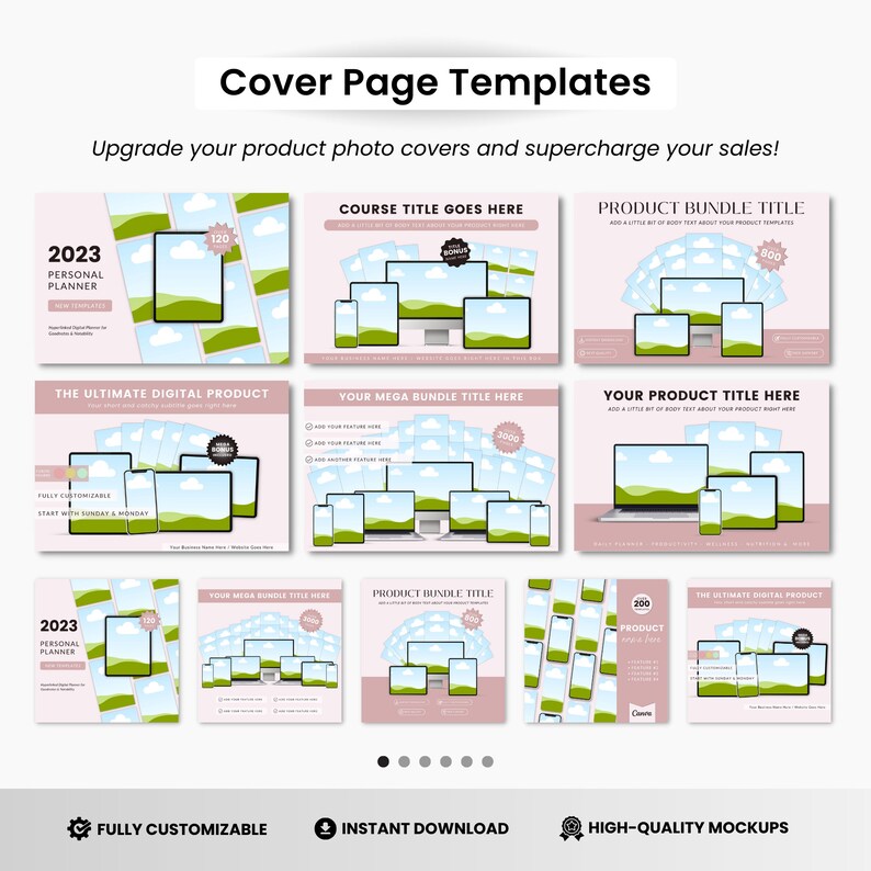 Digital Products Mockup Templates Bundle, Etsy Listing Template for ...