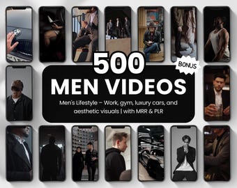 500 Men Videos for Instagram Reels & TikTok with PLR and MRR, Men Lifestyle Reels Videos Vault, Luxury Men Video Content for Social Media