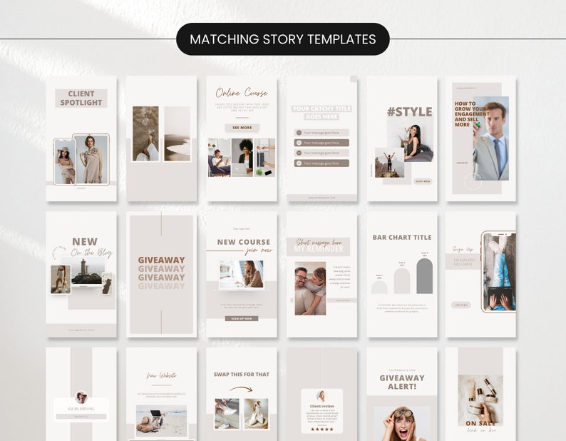 Course Creator Social Media Story Templates Neutral Mockup DigiPax