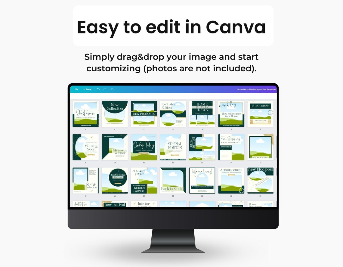 Home Decor Instagram Templates Bundle Kit Luxury Instagram Etsy