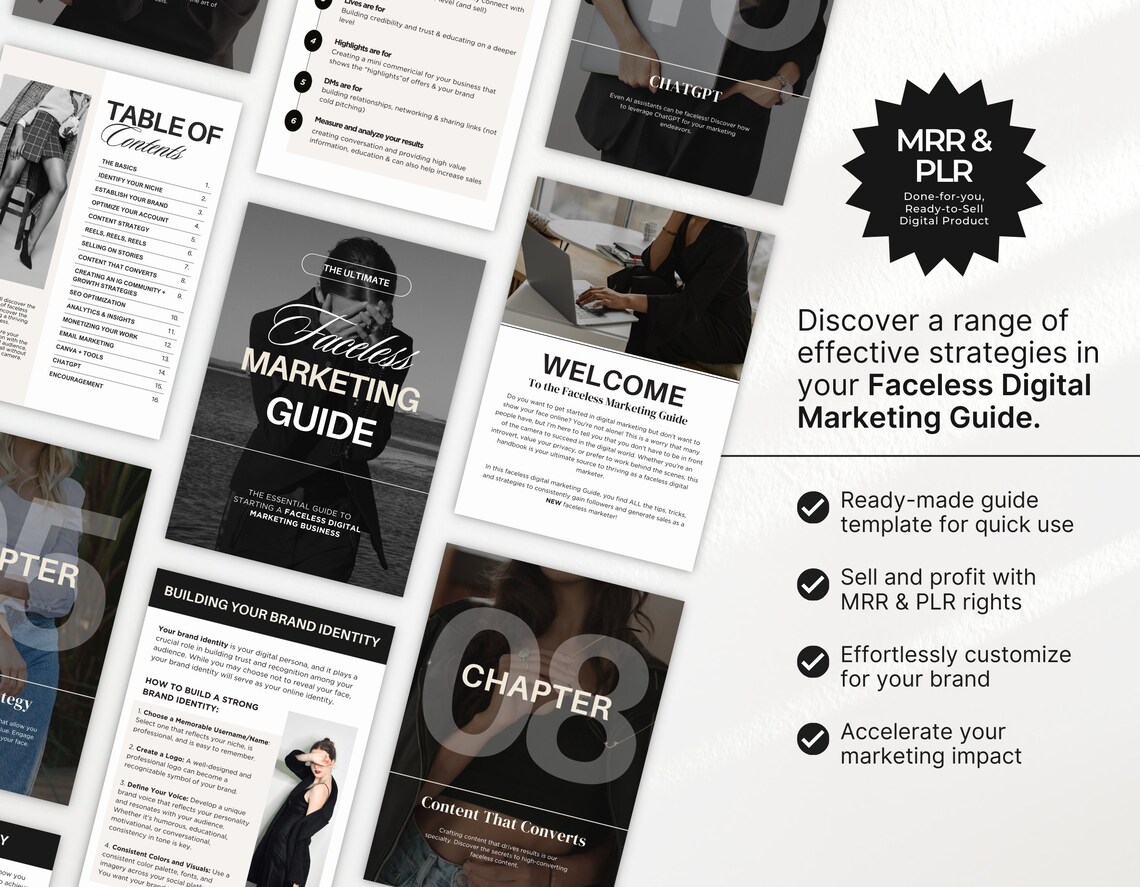 The Ultimate Faceless Marketing Guide With PLR & MRR, Faceless Digital ...