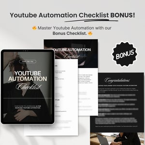 Faceless Youtube Automation with AI Guide with PLR & MRR Bonus Checklist Mockup