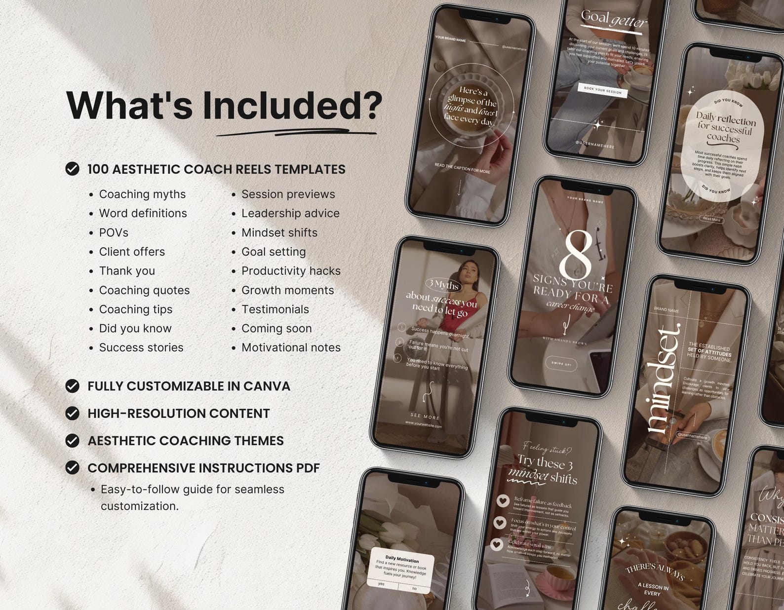 Coach Instagram Reels Templates, Canva Editable Reels for Coaches ...