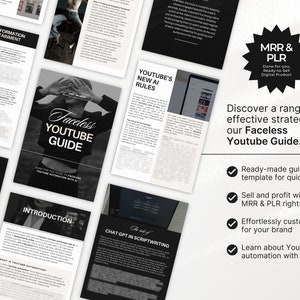 Faceless Youtube Automation with AI Guide with PLR & MRR Ready made templates Mockup