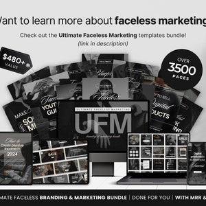 Ultimate Faceless Marketing Templates Bundle with PLR & MRR Cover Mockup