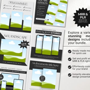 Digital Product Mockup Templates Bundle With PLR & MRR, Digital Listing ...