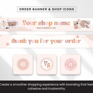 Etsy Shop Bundle Canva-mallar, Etsy Branding Kit för modemärken, Redigerbara Etsy-banner- och listmallar, Peach Pink Shop Kit bild 5