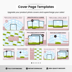 Printables Mockup Listing Templates, Etsy Listing Template Printables, A4 Planner Mockup Templates, Digital Product Mockups, Ebook Mockup image 3