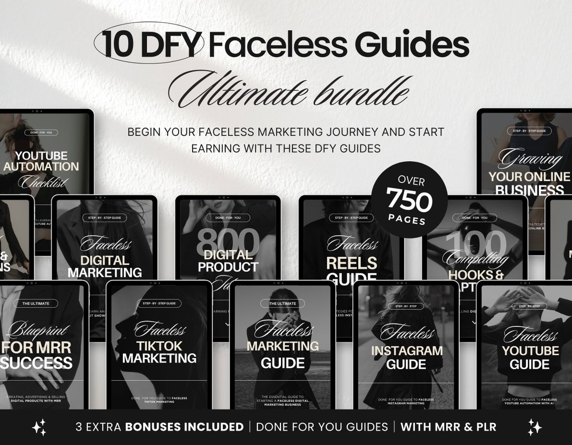 Ultimate Faceless Marketing Guide Templates Bundle With PLR & MRR ...
