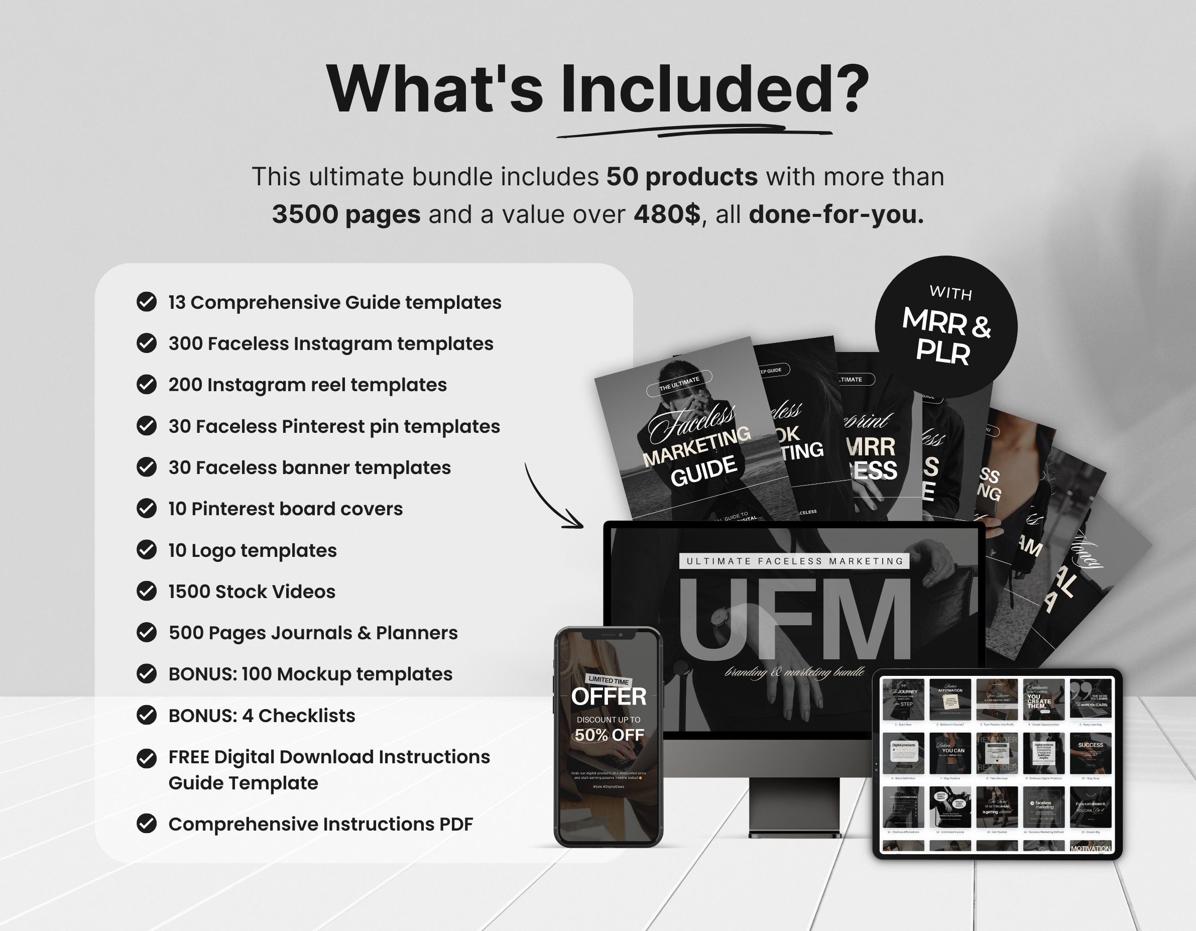 Ultimate Faceless Marketing Templates Bundle With PLR & MRR, Faceless ...