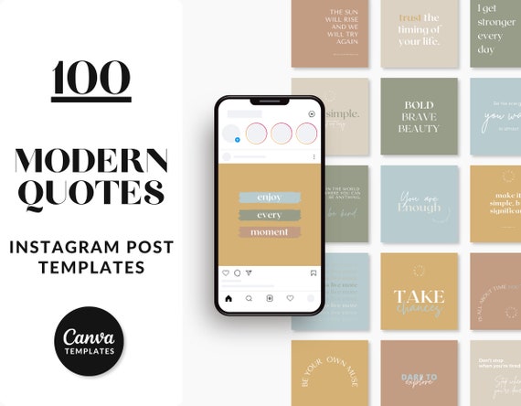 Instagram Post Quotes Templates Canva Modern Colors Instagram - Etsy