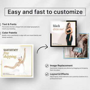 White & Gold Instagram Templates Bundle Kit Easy to edit mockup
