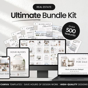 Ultimate Real Estate Marketing Templates Bundle Aesthetic, Real Estate Social Media Templates, Real Estate Canva Bundle, Realtor Bundle