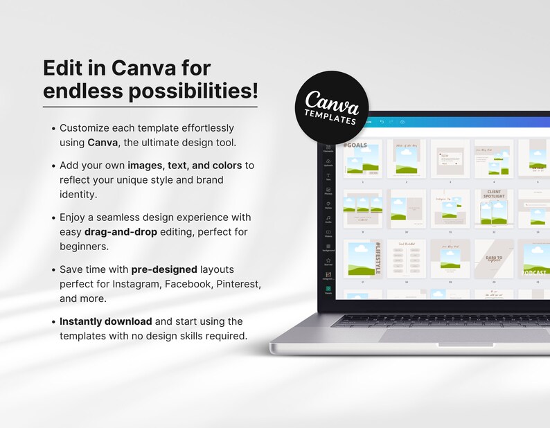 Ultimate Course Creator Social Media Templates Bundle Neutral Edit in Canva Mockup DigiPax