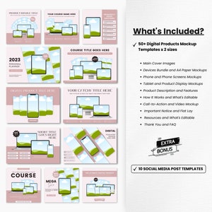 Digital Products Mockup Templates Bundle, Etsy Listing Template for ...