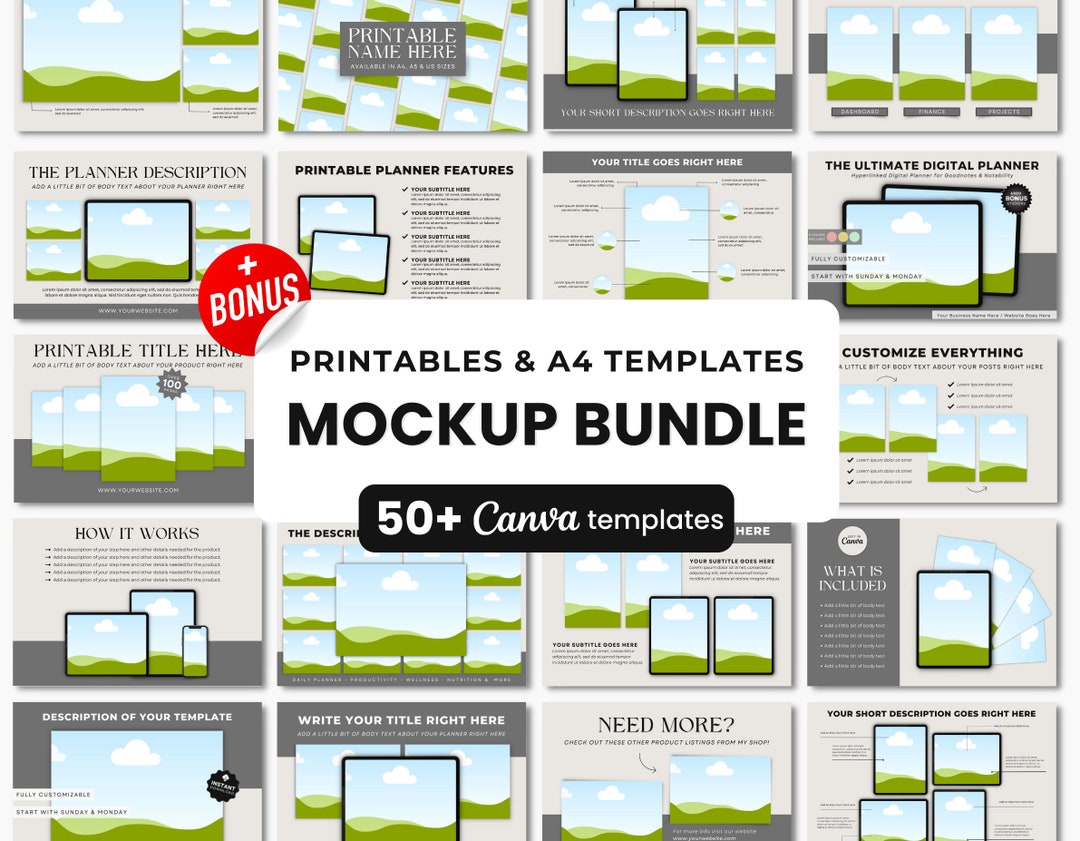 Printables Mockup Listing Templates Planner Mockup Templates - Etsy