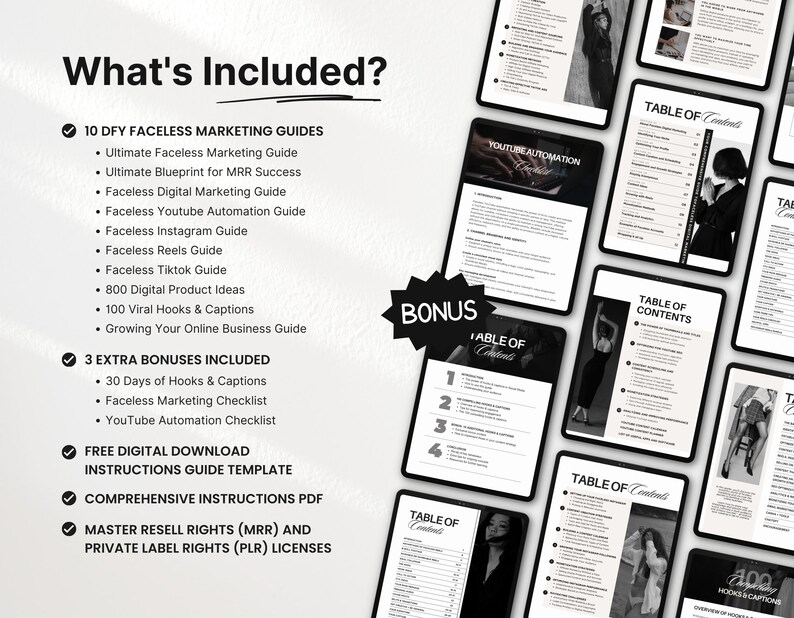 Ultimate Faceless Marketing Guide Templates Bundle With PLR & MRR ...