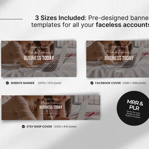 Faceless Mompreneur Website Banner Templates With PLR & MRR, Aesthetic ...