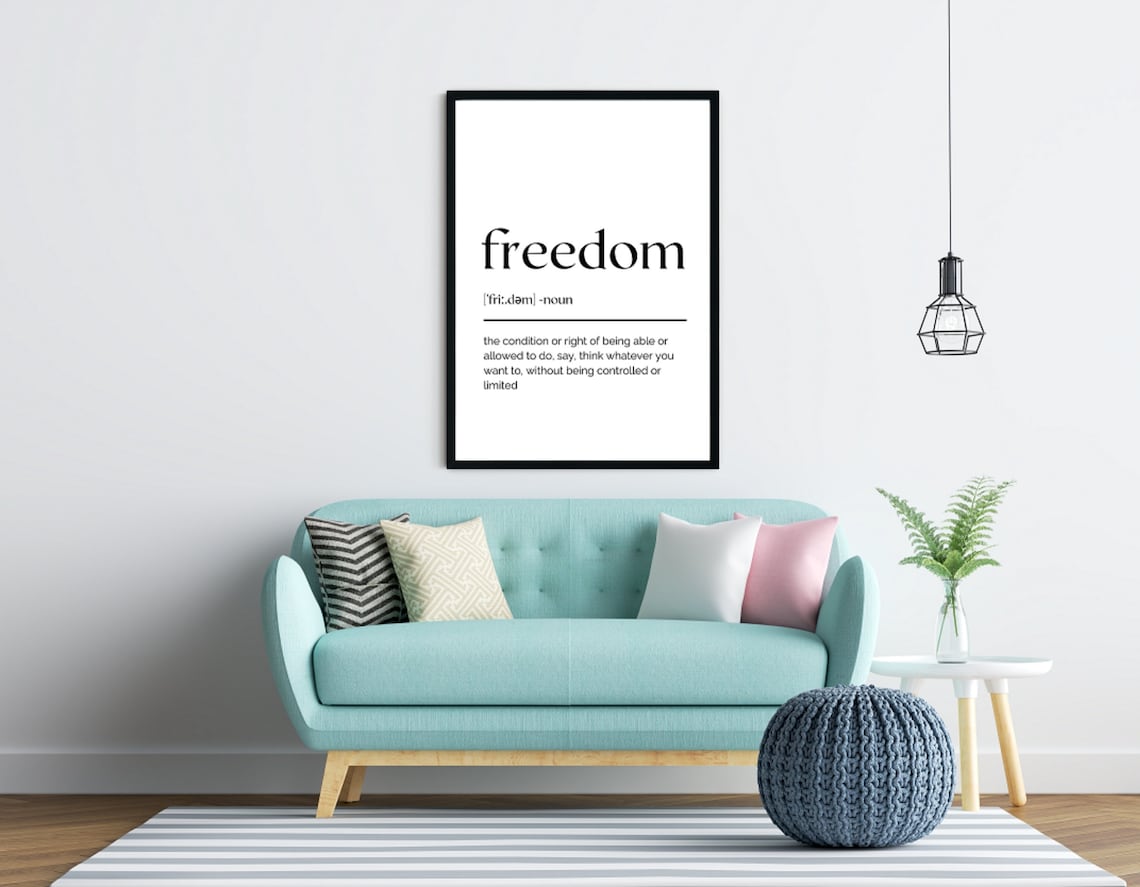 Freedom Wall Decor Wall Art Freedom Definition Printable Etsy
