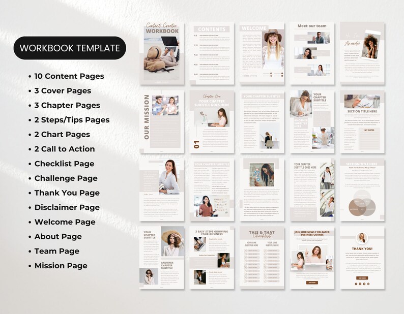 Course Creator Canva Workbook Template Neutral Mockup DigiPax