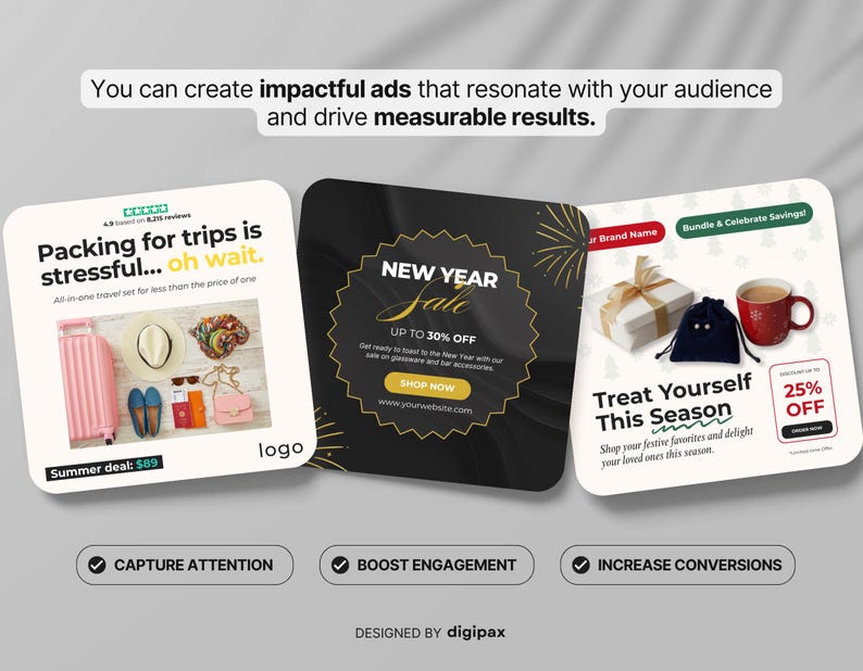 30 Seasonal Static Ad Templates, Canva Holiday Marketing Ads, Facebook ...