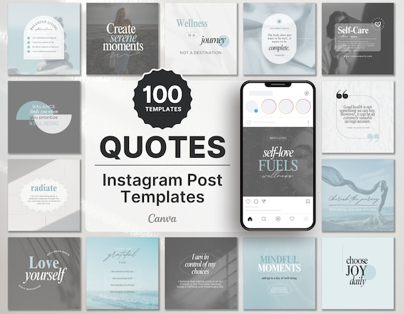 Wellness Quotes Instagram Post Templates Aesthetic, Motivational Quotes Instagram Posts Canva, Wellness Coach Instagram Quotes Templates