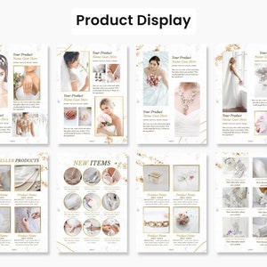 White & Gold Product Catalog Template Canva