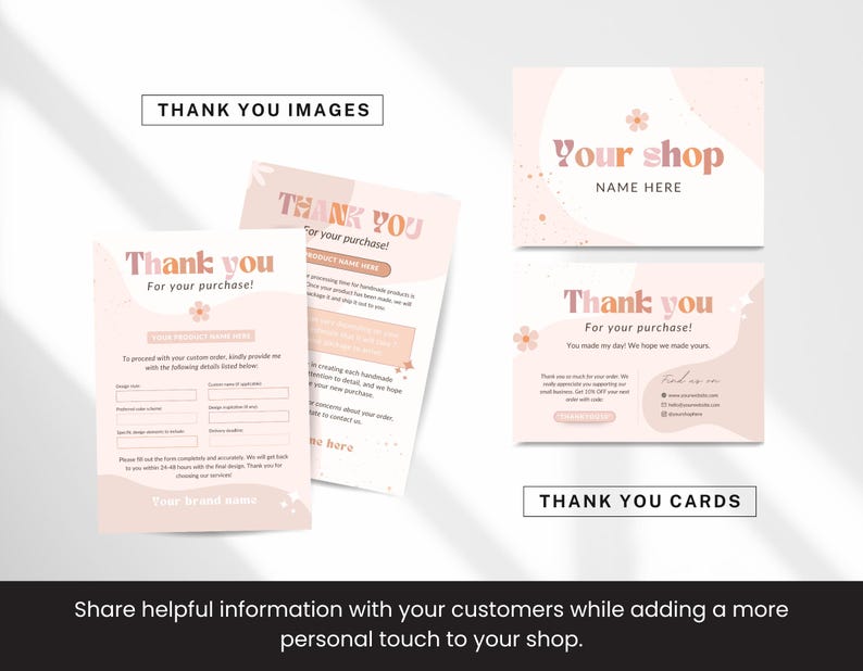 Etsy Shop Bundle Canva-mallar, Etsy Branding Kit för modemärken, Redigerbara Etsy-banner- och listmallar, Peach Pink Shop Kit bild 6