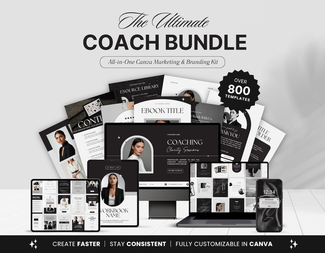 Coach Canva Template Bundle, Coaching Templates for Social Media and ...