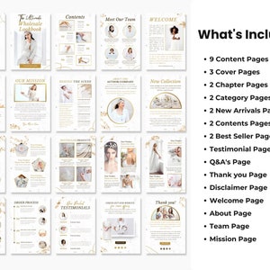 White & Gold Product Catalog Template Canva