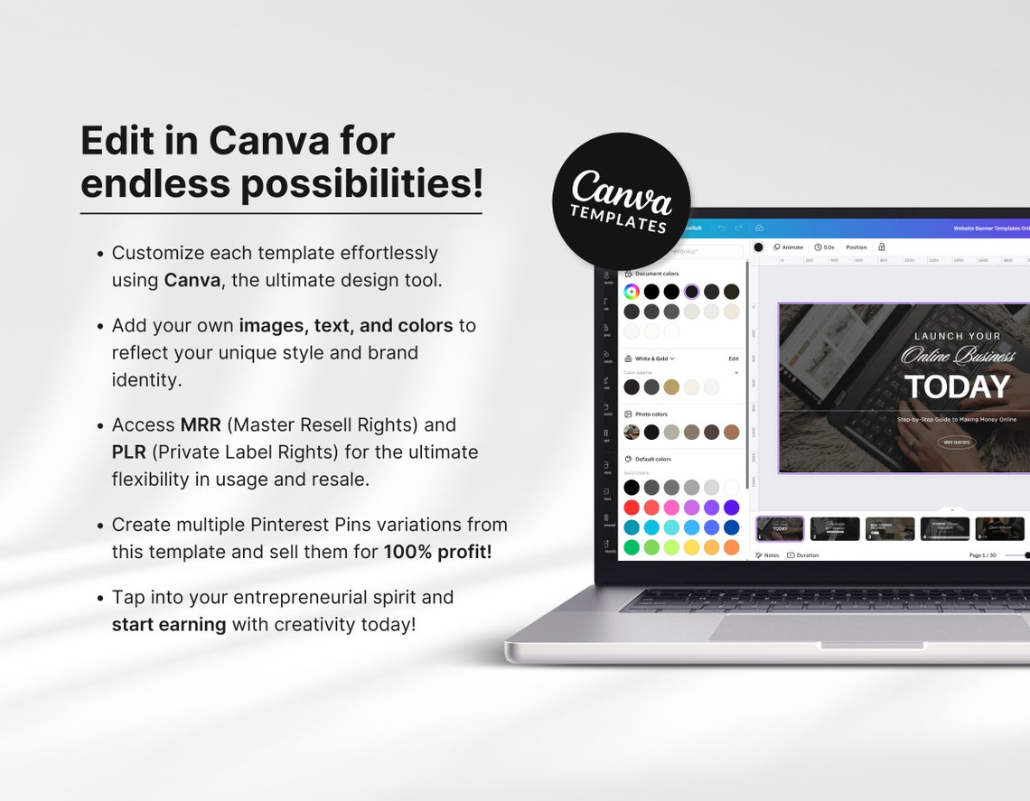 Faceless Website Banner Templates With PLR & MRR, Aesthetic Faceless ...