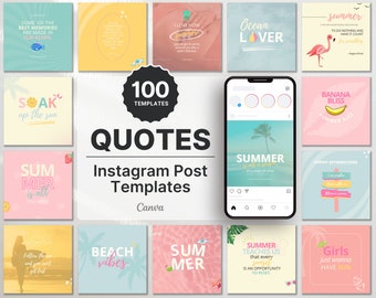 Sommer Zitate Instagram Post Vorlagen, Social Media Zitate Vorlagen, Instagram Ocean Zitate Vorlagen, Instagram Positive Zitat Vorlagen