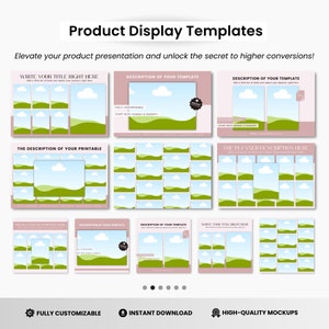 Printables Mockup Listing Templates, Etsy Listing Template Printables, A4 Planner Mockup Templates, Digital Product Mockups, Ebook Mockup image 4