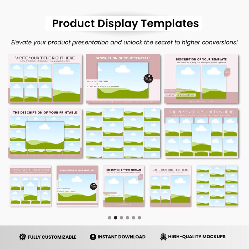 Printables Mockup Listing Templates, Etsy Listing Template Printables, A4 Planner Mockup Templates, Digital Product Mockups, Ebook Mockup image 4
