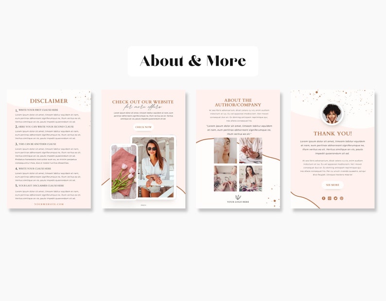 E-commerce Product Catalog Template Canva Pink Product - Etsy