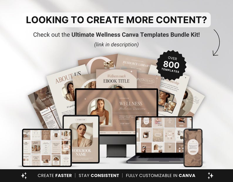 Wellness Carousel Instagram Posts, Beige Canva Templates for Holistic ...