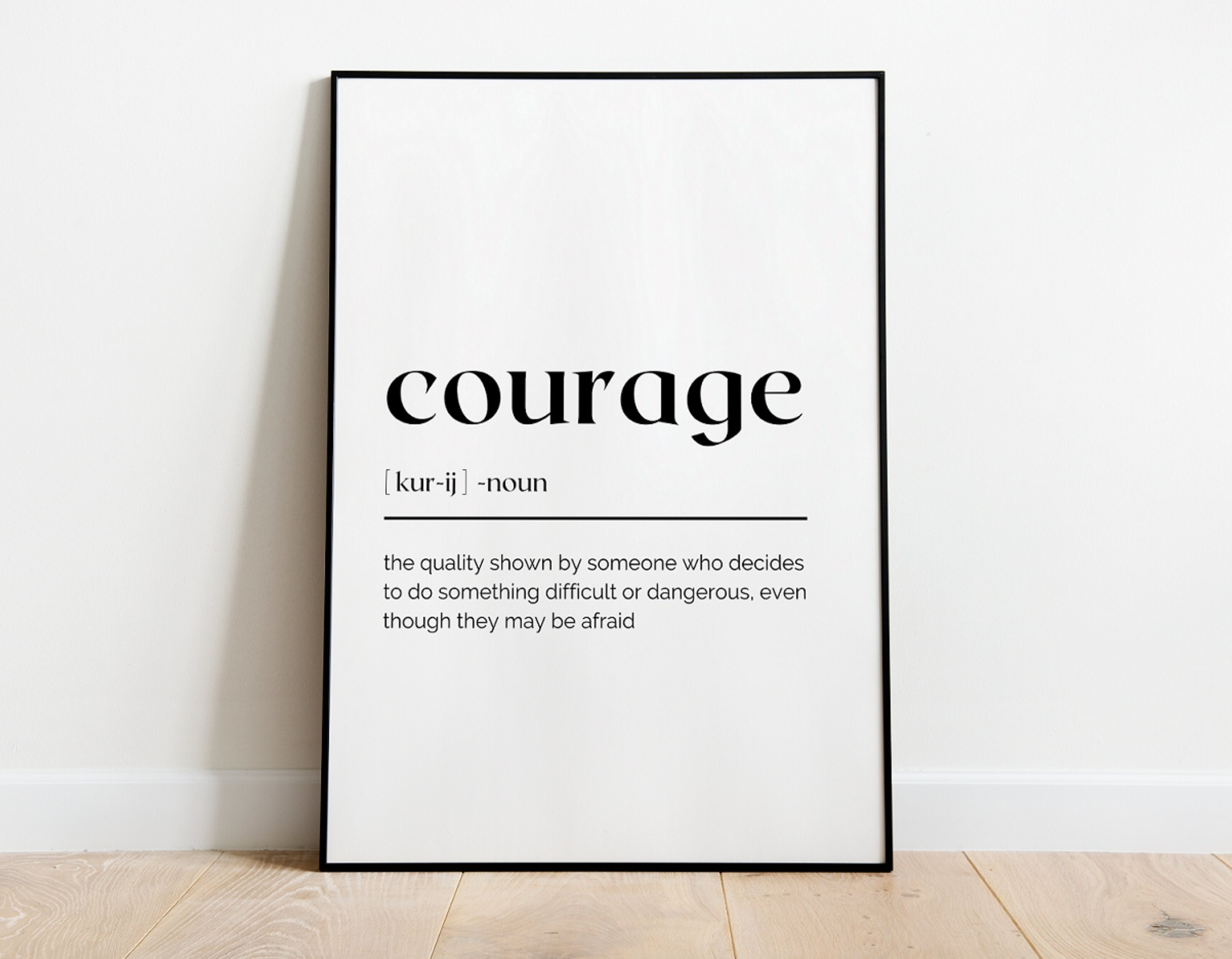 Courage Wall Decor Wall Art Courage Definition Printable Etsy