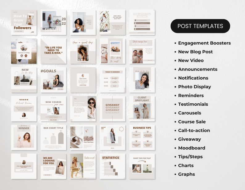 Course Creator Social Media Post Templates Neutral Mockup DigiPax