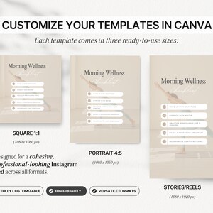 Wellness Instagram Templates Bundle Kit, Beige Wellness Coach Canva ...
