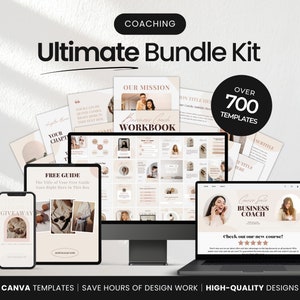 Ultimate Social Media Templates Bundle for Coaches, Coaching Marketing Templates, Course Creator Bundle Kit, Coach Canva Templates Aesthetic