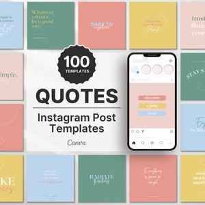 Kolorowe cytaty Instagram Post Templates, Social Media Post Quotes Templates, Instagram Modern Quotes Templates, Instagram Canva Templates