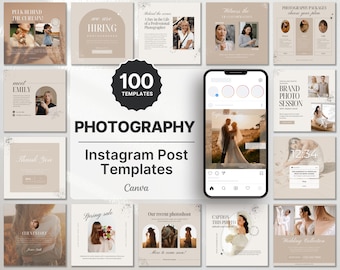 Modelli di post Instagram di fotografia estetica, modelli Instagram di fotografi, post sui social media di fotografi, post di Instagram Canva