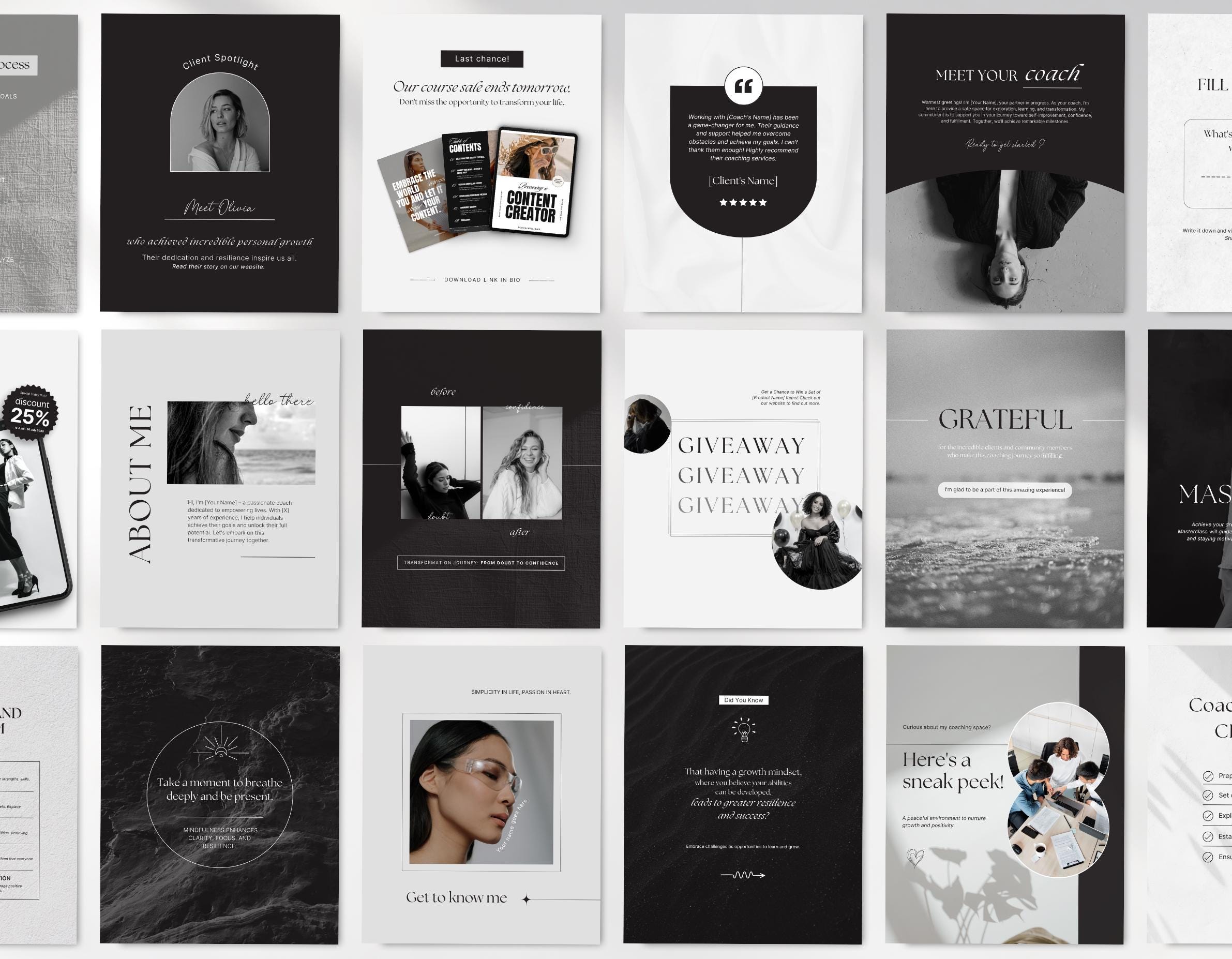 Coach Canva Template Bundle, Coaching Templates for Social Media and ...