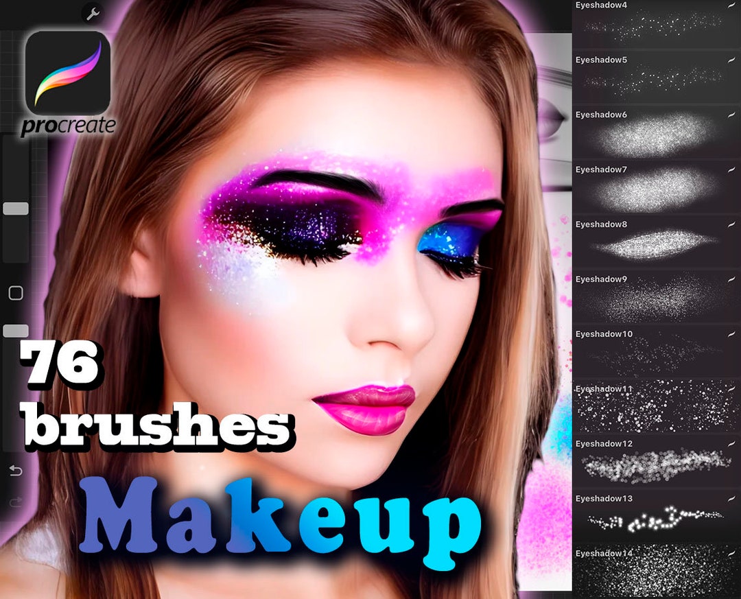 Makeup Brushset Procreate, Eyebrow Brushes Procreate, Iris, Contact