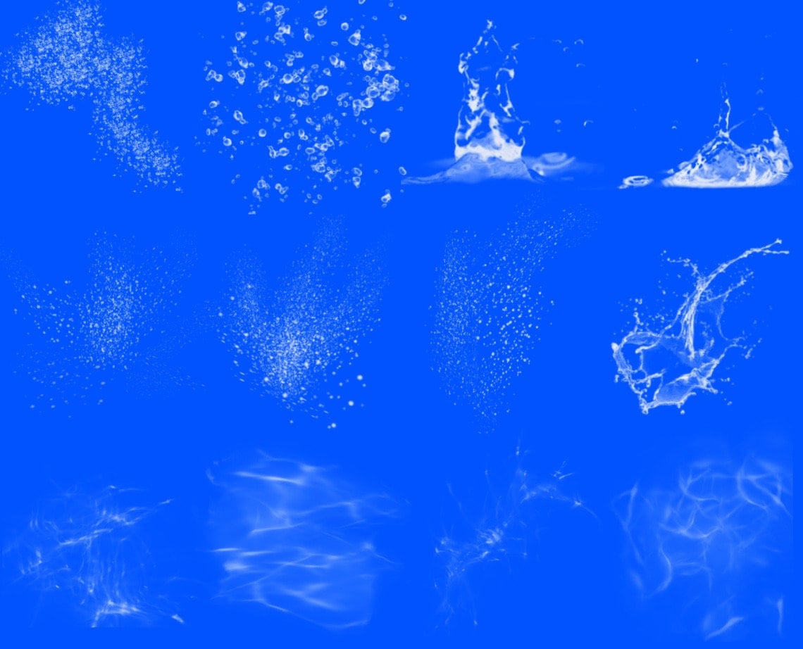 Wave Splash Texture Procreate Water Brush Set: 57 Sea Wave, Splash, Texture Brushes ...