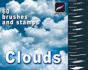 Procreate Cloud Brushes: 60 Sky Stamps Brushset (Digital Download)