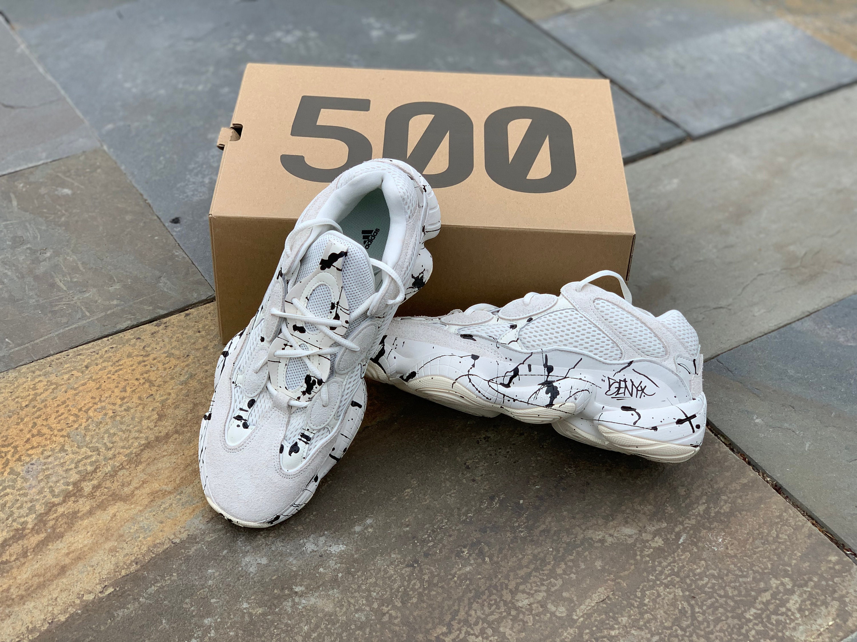 Yeezy 500 Bone White Marble custom | Etsy