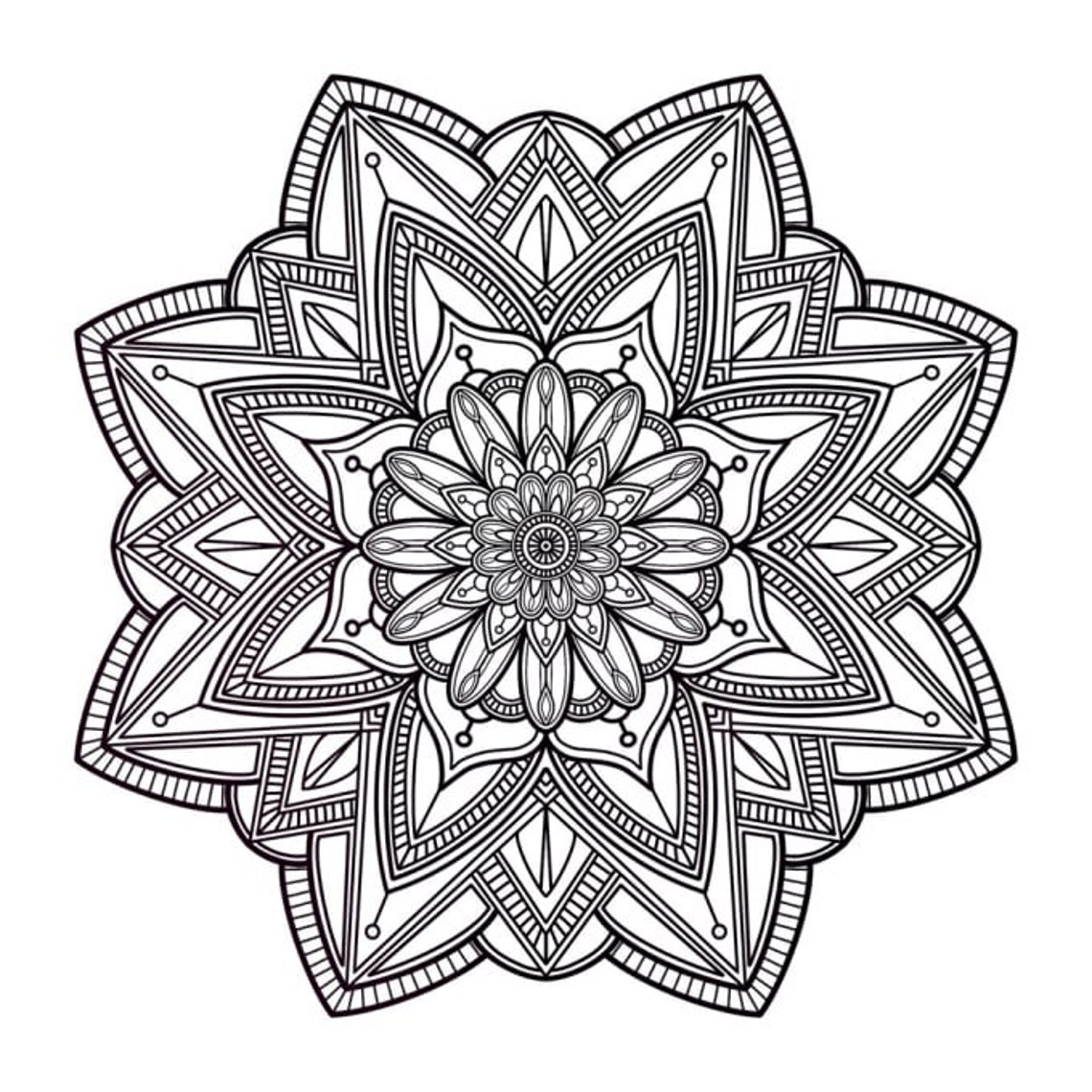 5 Different Printable Mandela Colouring Pages Set 1 - Etsy