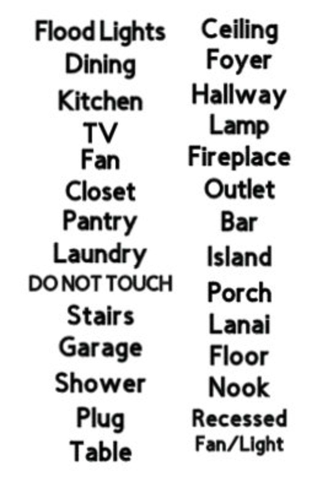 Customizable Light Switch Symbols Light Switch Decal Etsy