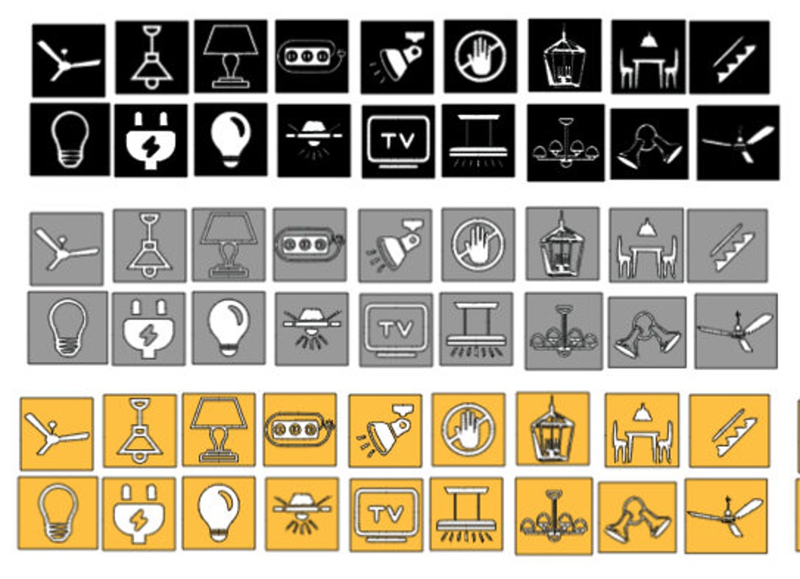 Customizable Light Switch Symbols Light Switch Decal Etsy